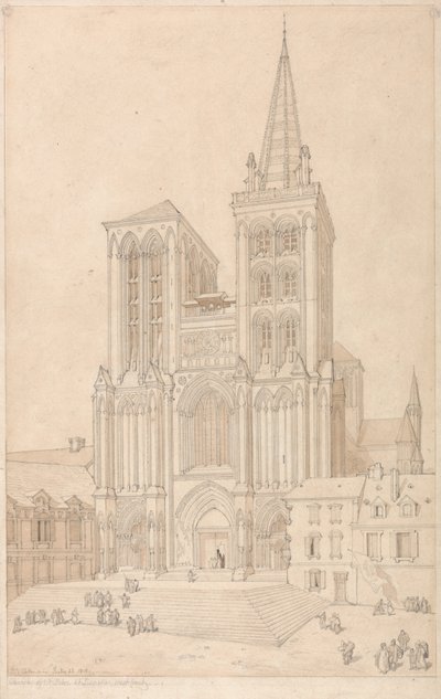 St. Peter in Lisieux, Normandie - Westfront von John Sell Cotman